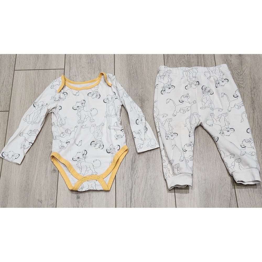 Disney Baby The Lion King Simba Long Sleeve Bodysuit & Pants Outfit Set 24M